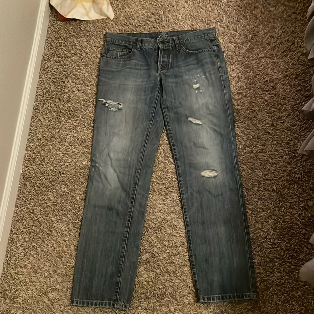 women’s loft boyfriend jeans